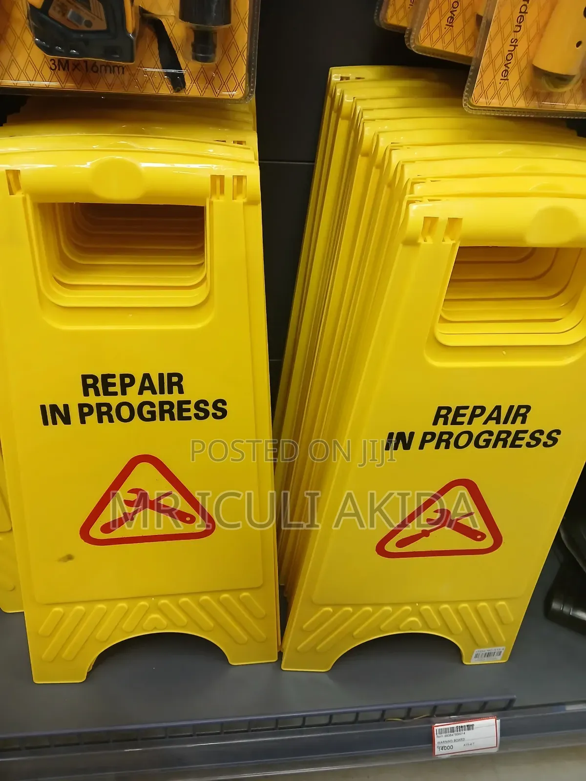 Work,Danger Yellow Plastc A Shape Caution Warning Sign Board