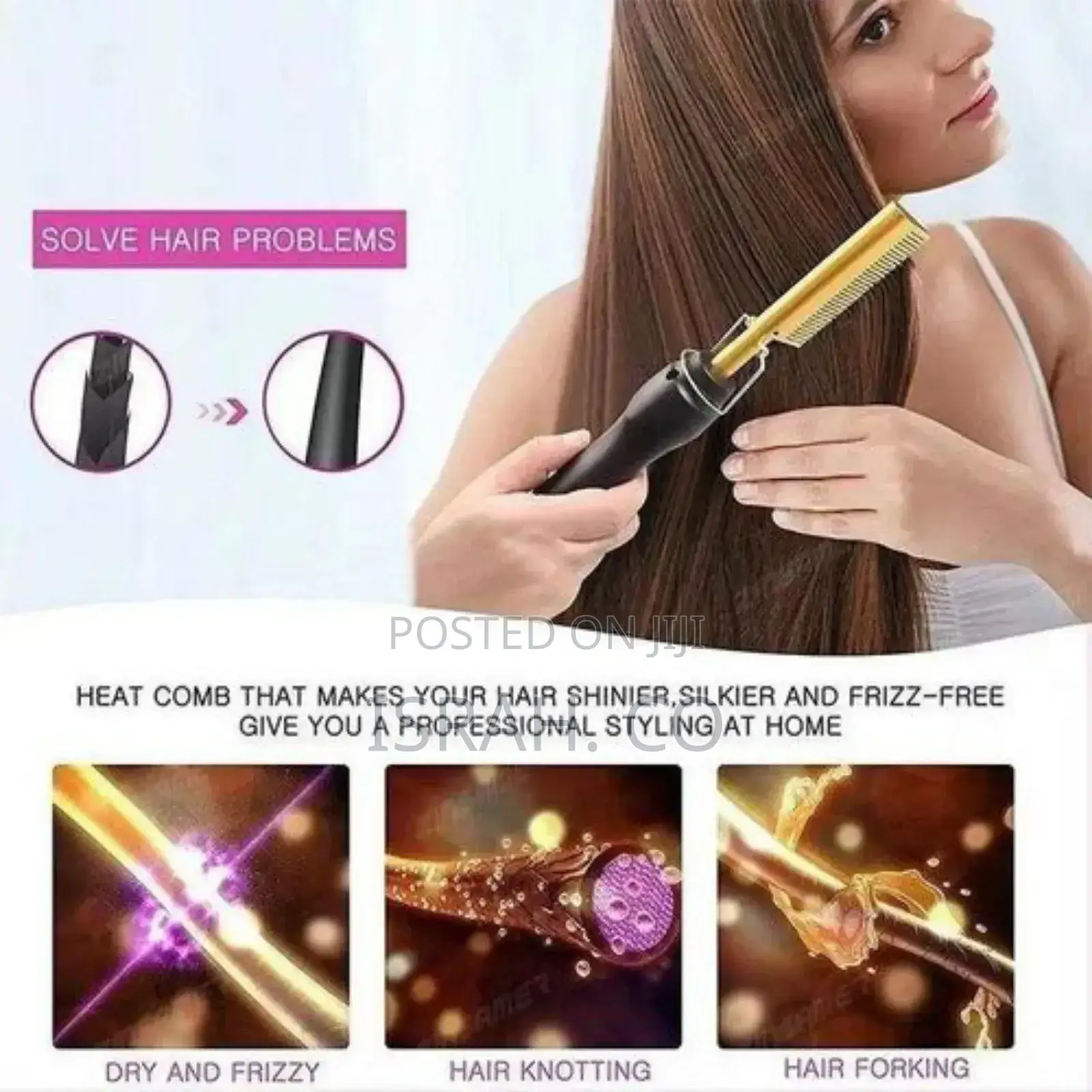 2in1 Electric Multifunctional Straightening Styling Hot Comb