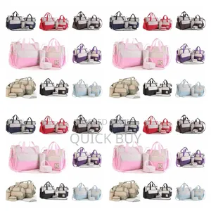 Unique 5in1 Portable Woven Mummy Diaper Bags