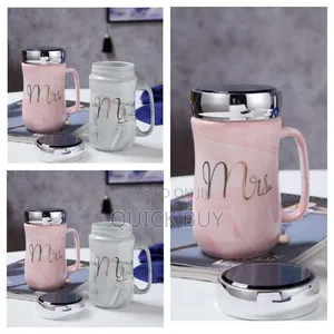 Ceramic Mrs Mr Couple Gift Mugs With Mirror Covers