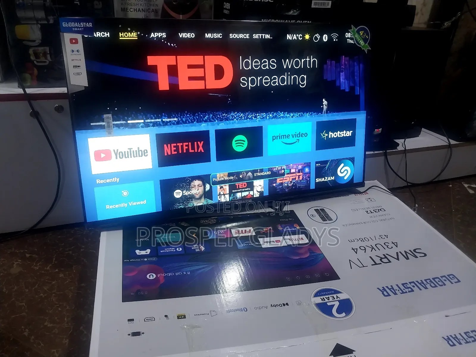 43 Inçhes Led Global Star Smart Digital Flat Screen.