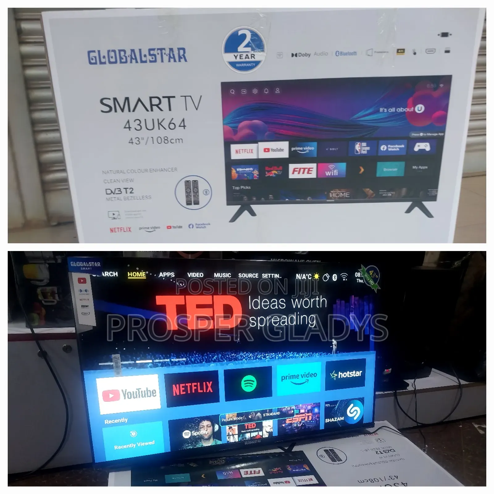 43 Inçhes Led Global Star Smart Digital Flat Screen.