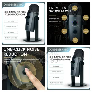 2in1 Bluetooth and Usb Highquality Desk Condenser Microphone