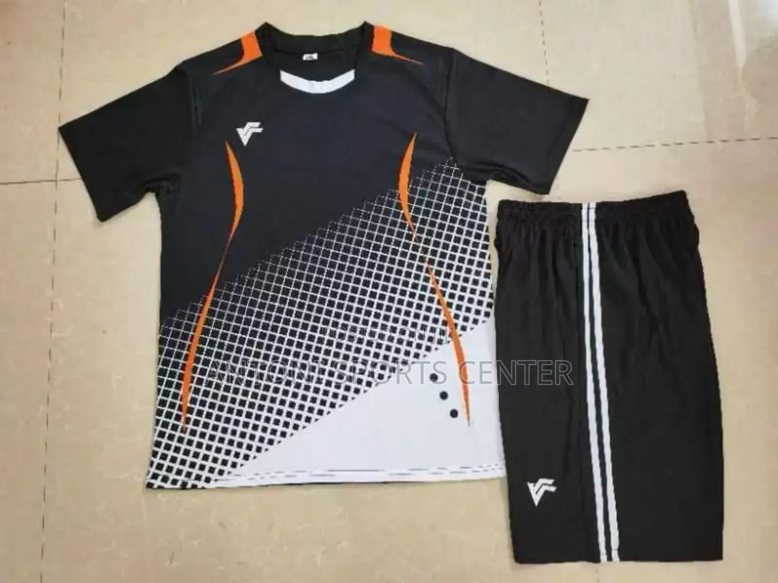 Black With White Color Plain Jersey