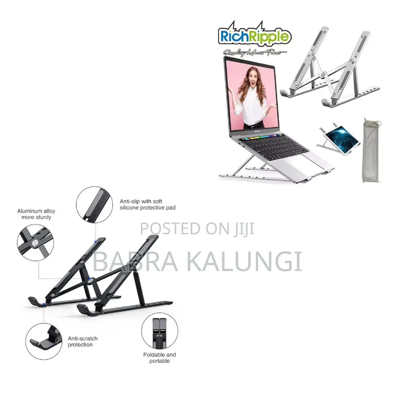 Portable Folding Laptop Stand Holder Adjustable Metalic