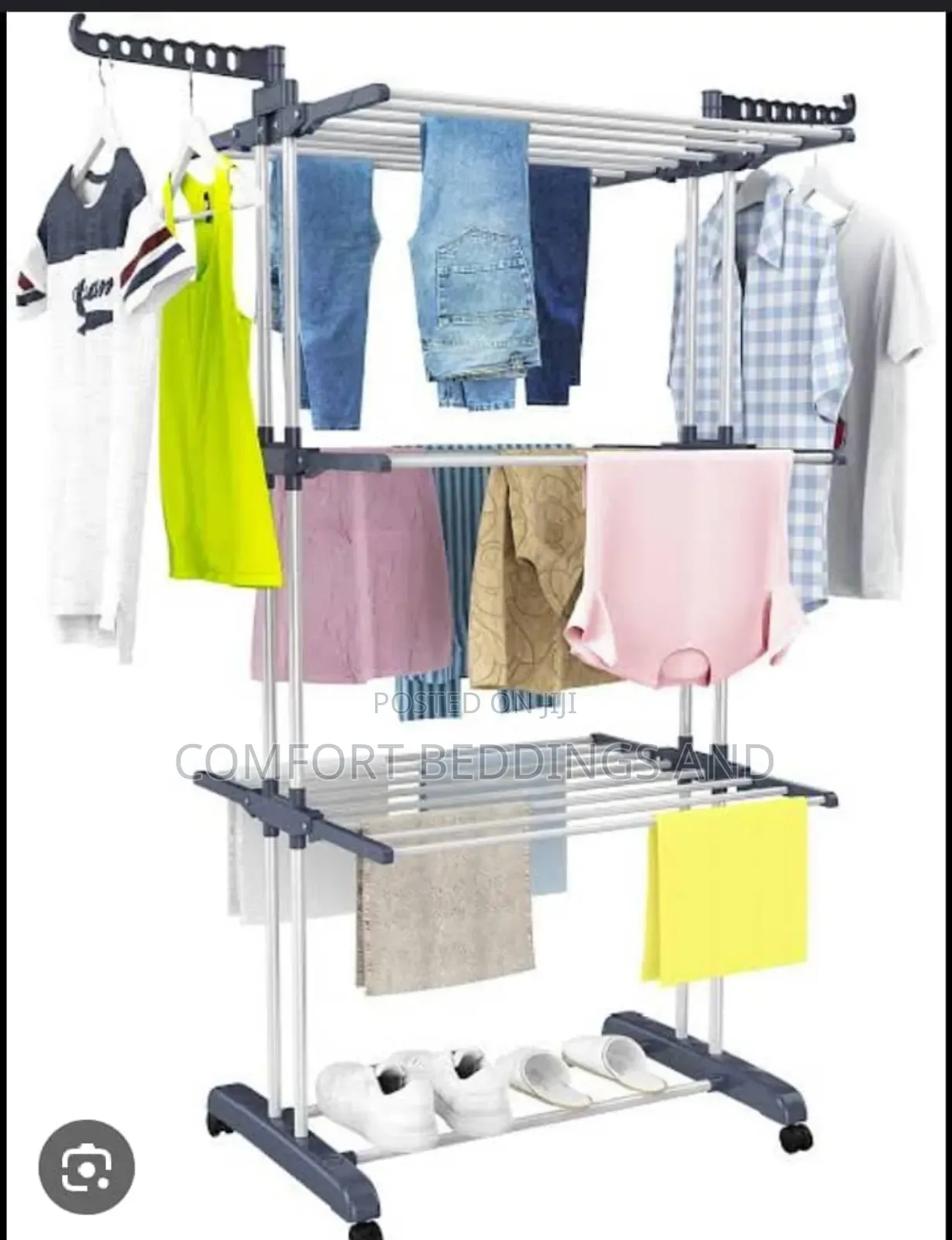 Metallic Clothes Drying Rack Gray