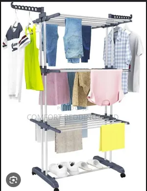 Metallic Clothes Drying Rack Gray