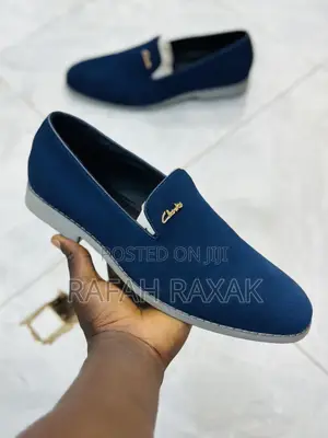 Original Men’S Fashion Designer Clarks Blue Suede Loafers