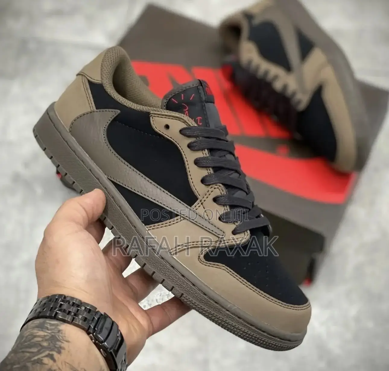 Original Brown Nike Air Jordan 1 Low X Travis Scott Sneakers