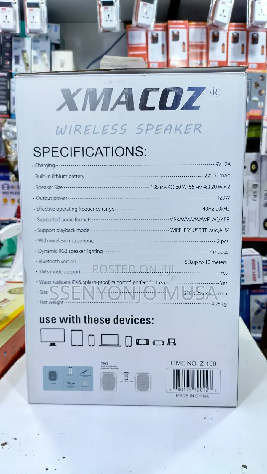 Xmacoz Wireless Speaker With 120w Power Dynamic RGB