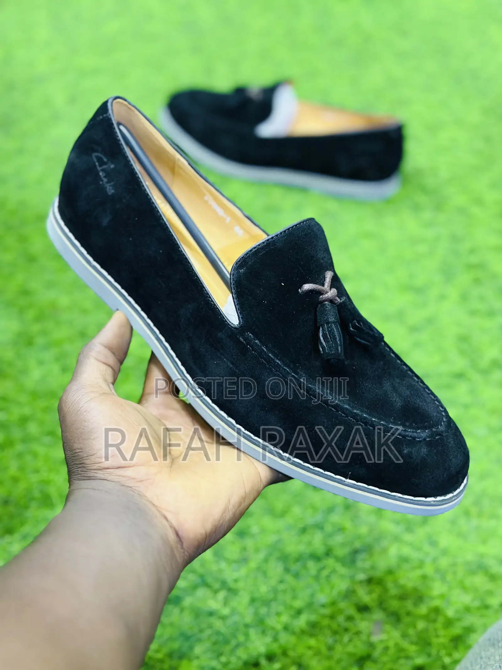 Original Clarks Black Suede Loafers