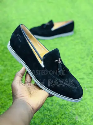 Original Clarks Black Suede Loafers