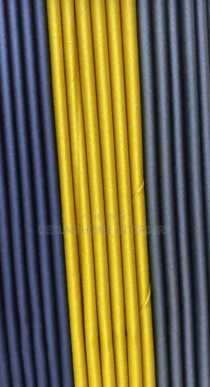 Navy Blue , Yellow and Dark Grey Blackout Curtains