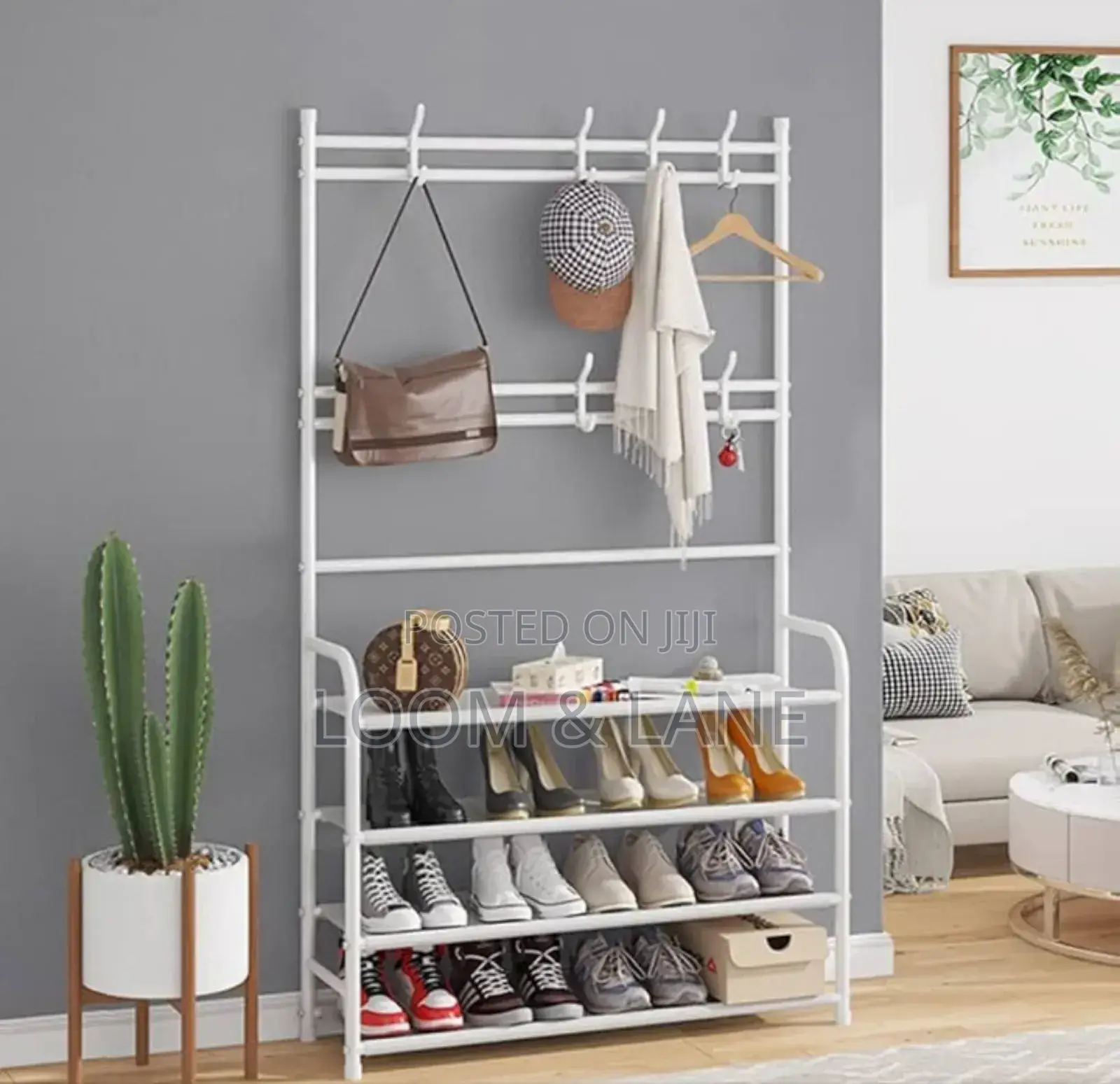 Integrated Shoe and Hat Rack