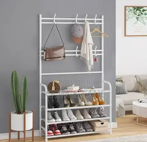 Integrated Shoe and Hat Rack