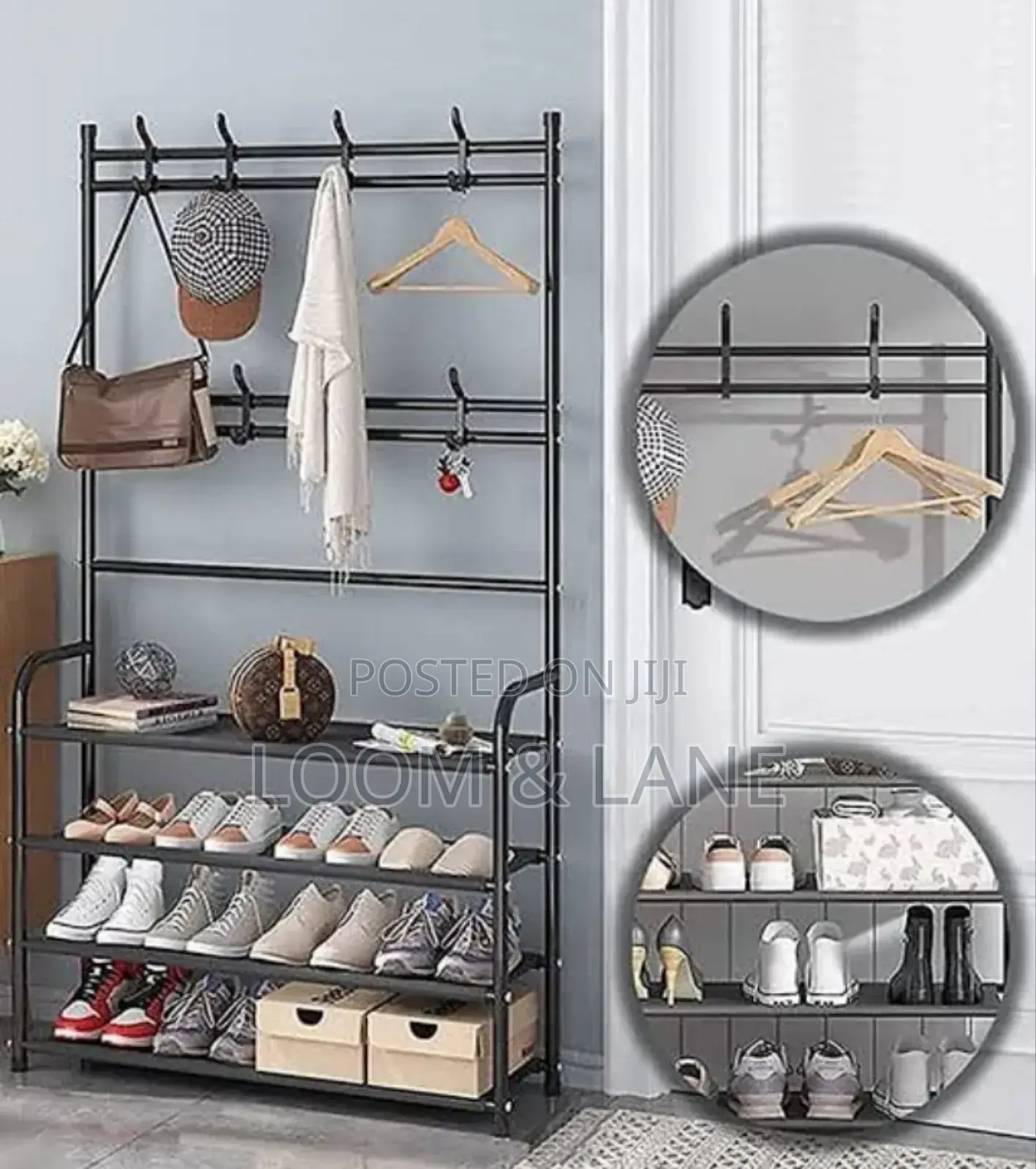 Integrated Shoe and Hat Rack