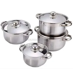 Stainless Steel Cookware Serving Dishes 4pieces Set - Silver