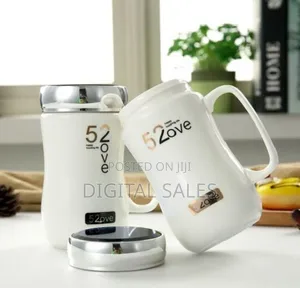 1 Piece of Unique Love Mug With Mirror Lid Ceramic Tea Mug