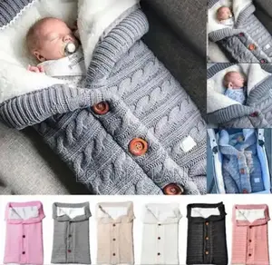 Newborn Button Knit Swaddle Wrap