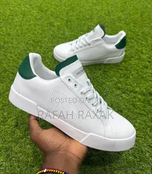 Original White Dolce Gabbana Calfskin Portofino Sneakers