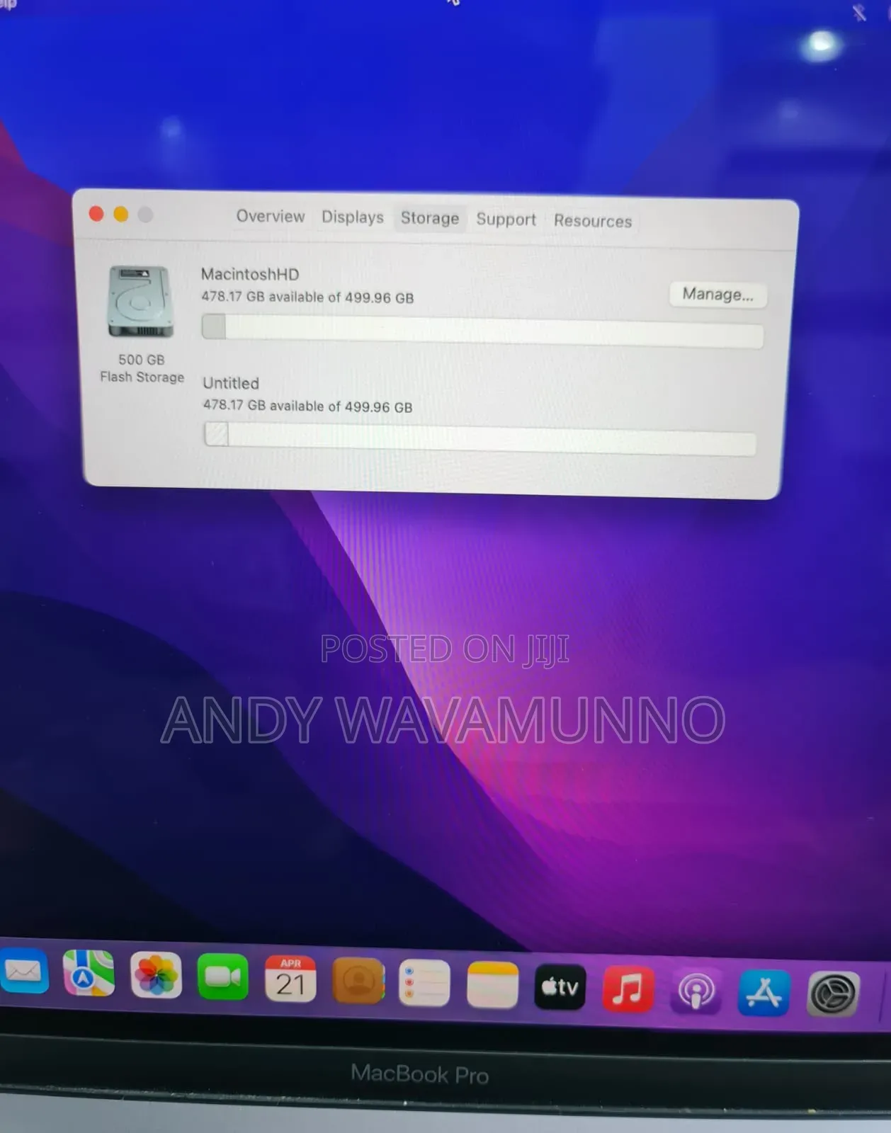 Laptop Apple MacBook Pro 8GB Intel Core I5 SSD 256GB