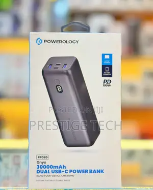 Powerology 30,000mah Usb C 100w Laptop & Phone Power Bank