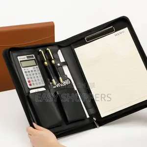A4 Zip Conference Folder Busines Document Bag Leather