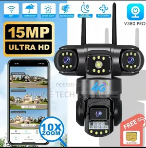 3-lens 4g Ptz Camera, 4g Simcard Security Outdoor Camera
