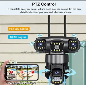 3-lens 4g Ptz Camera, 4g Simcard Security Outdoor Camera