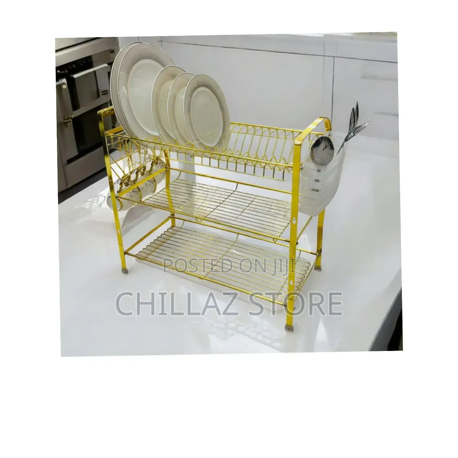 3 Steps Golden Dish Rack.