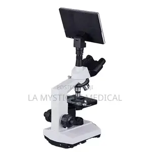Laboratory Digital Trinocular Microscope With a Screen