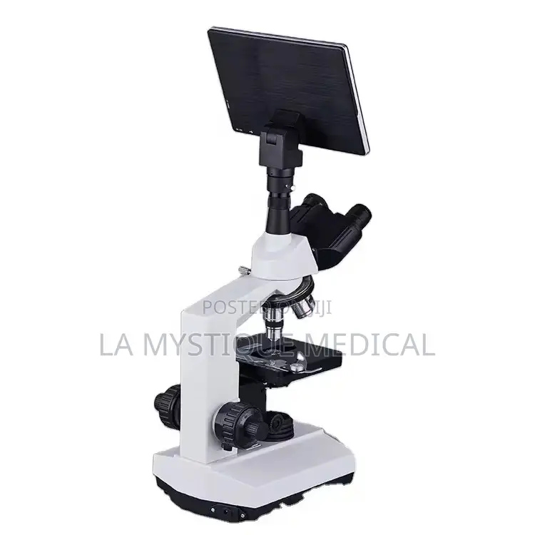 Laboratory Digital Trinocular Microscope With a Screen