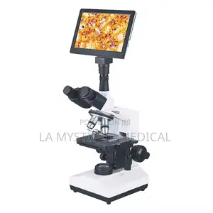 Laboratory Digital Trinocular Microscope With a Screen