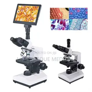 Laboratory Digital Trinocular Microscope With a Screen