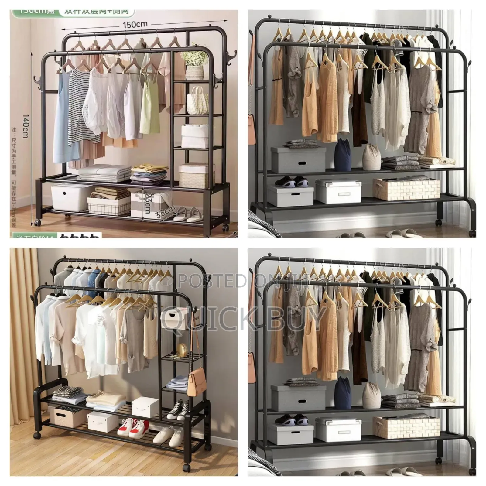 Advanced Double Pole Heavy Duty Garment Organiser Rack