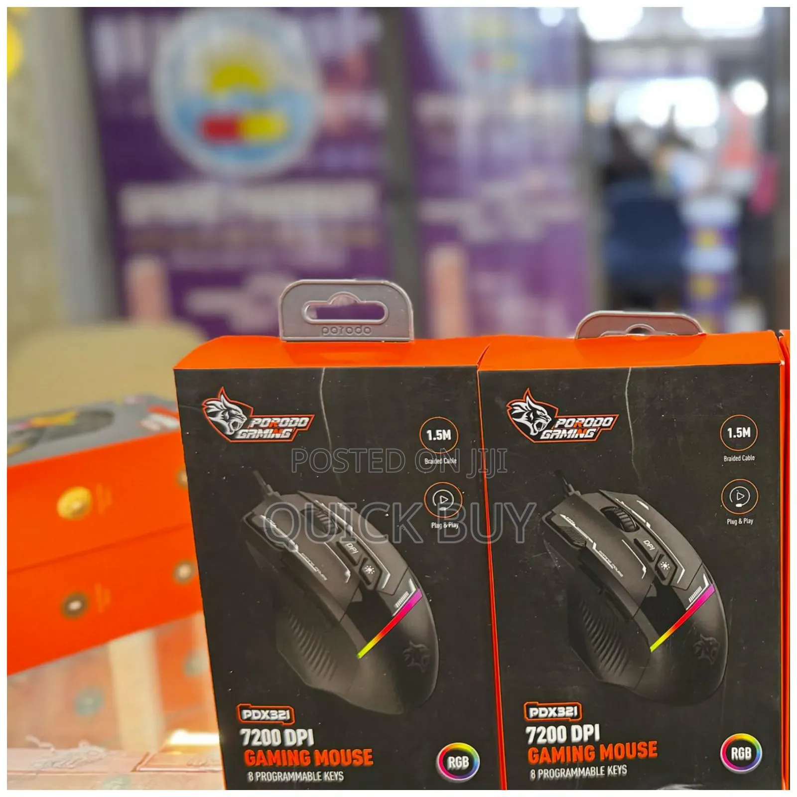 New Porodo Gaming 8d RGB Wired Mouse Dpi