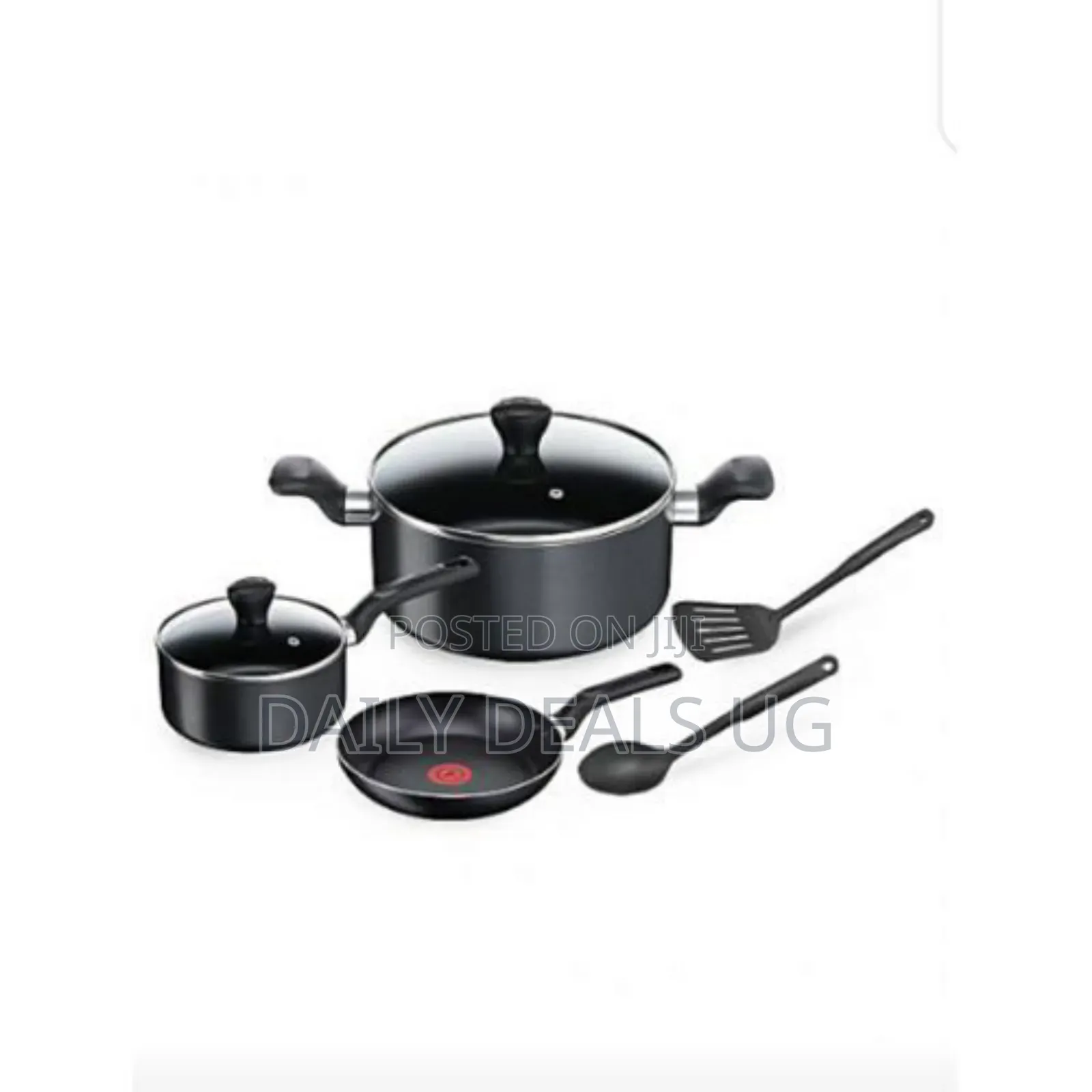Royalford Aluminum Super Non-Stick Cookware Set 7pcs - Black