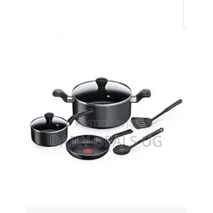 Royalford Aluminum Super Non-Stick Cookware Set 7pcs - Black