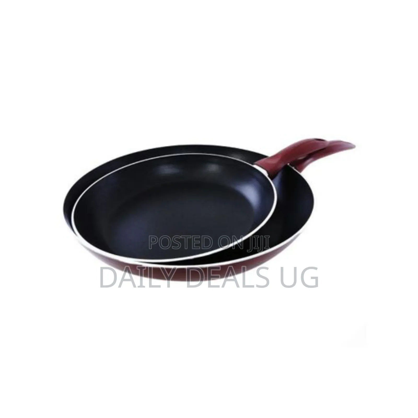 Royalford Rf1754 Non-Stick Frypan Set, 2pcs-Maroon/Black