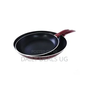 Royalford Rf1754 Non-Stick Frypan Set, 2pcs-Maroon/Black