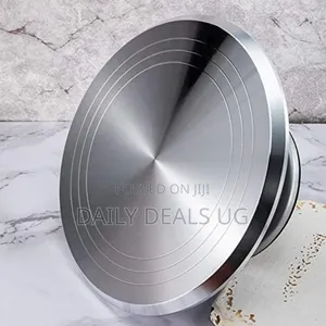 12 Inch Decorating Revolving Cake Stand Turntable, Silver.