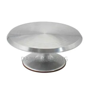 12 Inch Decorating Revolving Cake Stand Turntable, Silver.