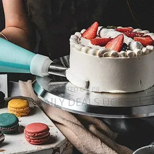12 Inch Decorating Revolving Cake Stand Turntable, Silver.