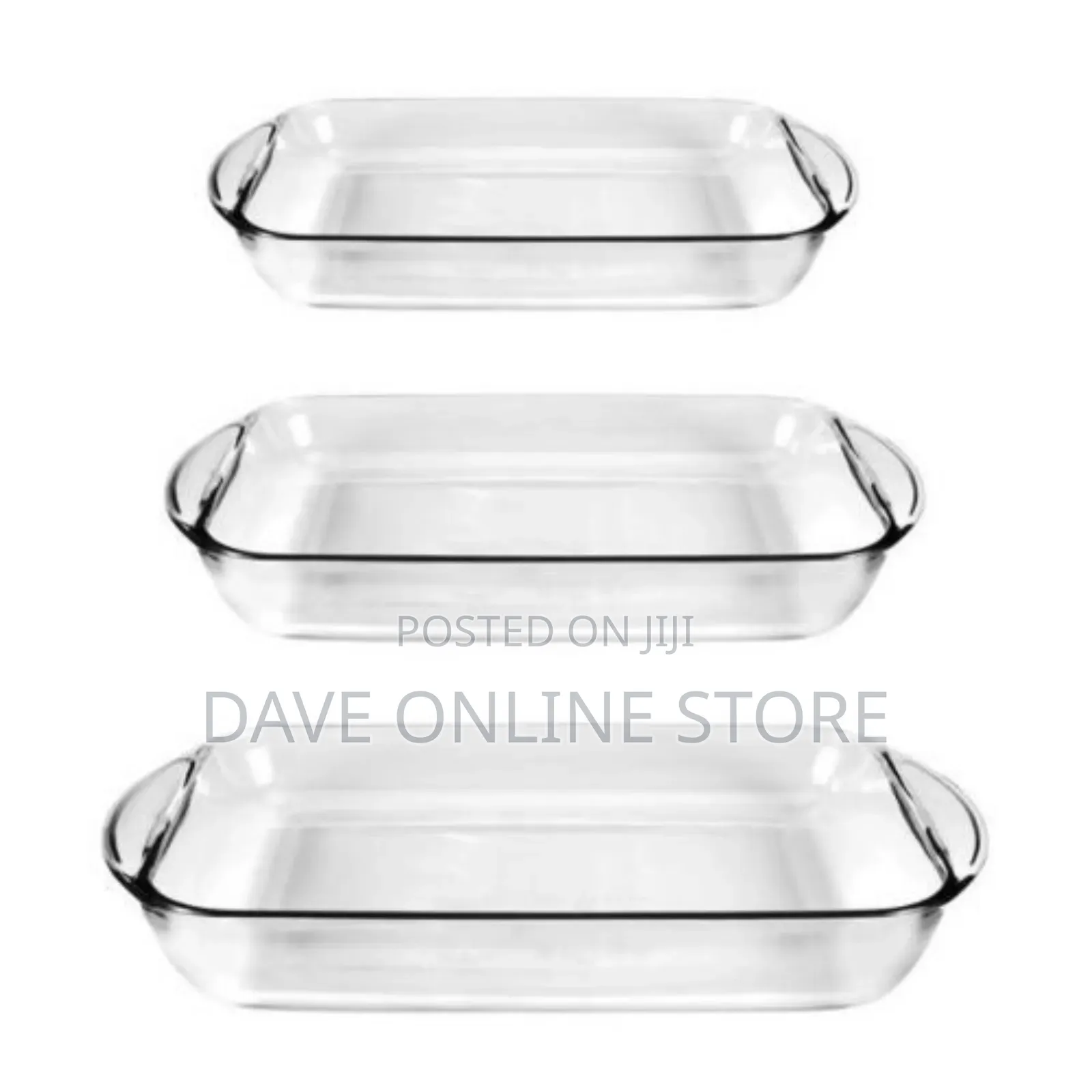 Pyrex 3 Piece Rectangle Glass Bakeware Dishes