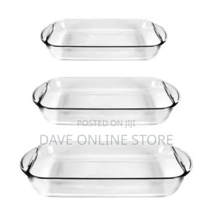 Pyrex 3 Piece Rectangle Glass Bakeware Dishes