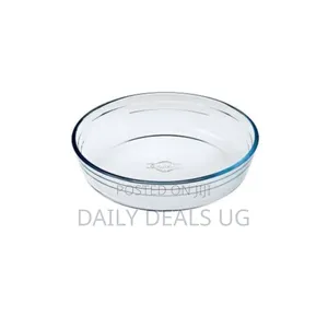Round Glass Baking Mould Soup Plate Dish Pan 26 Cm- Clear.