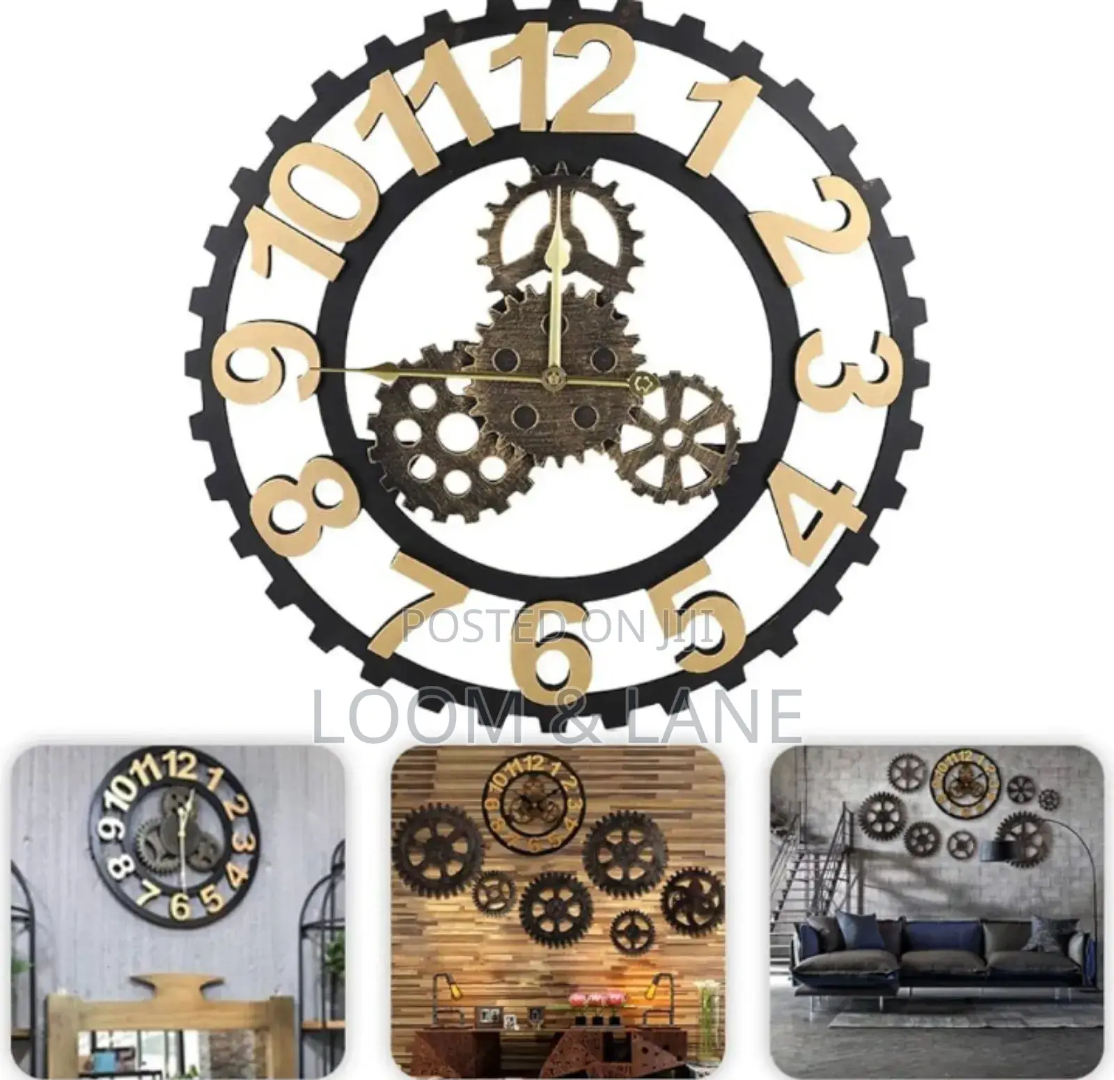 Large European Industrial Metal Clock