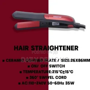 Geepas 2 in 1 Hair Dryer Straightenercombo/Ceramic, Red,