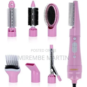 Geepas 8 in 1 Electric Hair Styler and Blow Dryer-Pink/Blue
