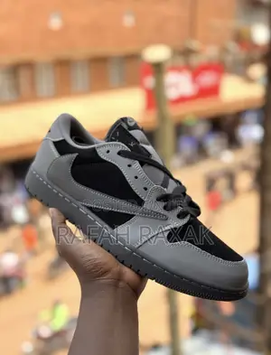Original Grey/Black Nike Jordan 1 Low X Travis Scott Sneaker